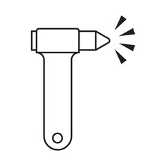 Emergency Hammer or Car Glass breaker icon