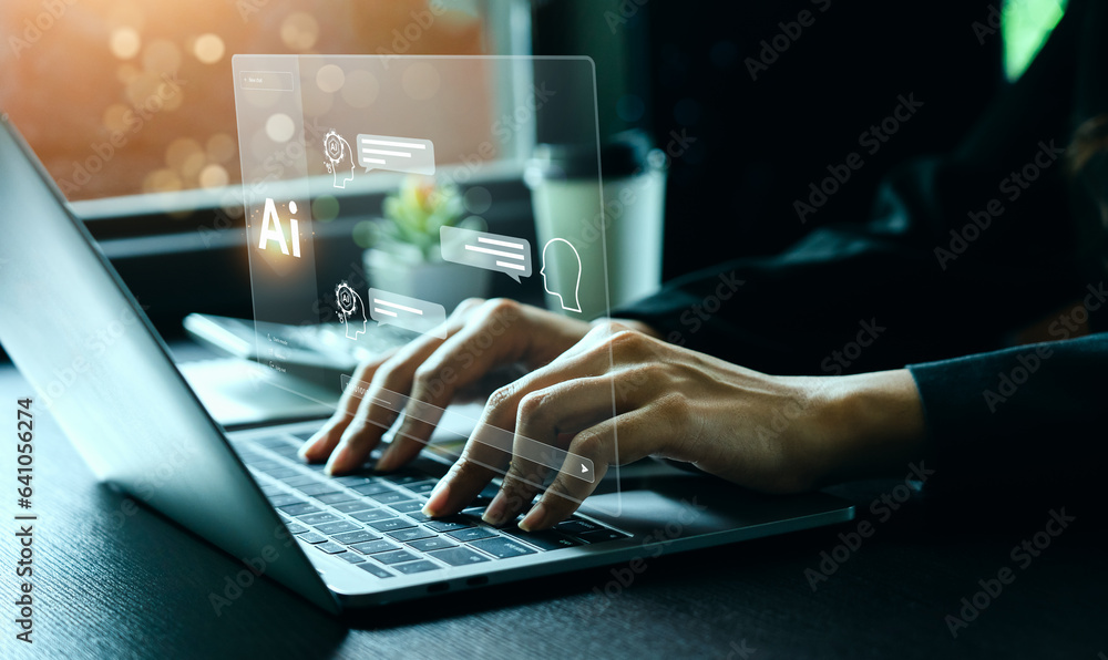 Poster ai tech enhances businesses by processing data, improving decision-making, developing innovative pro