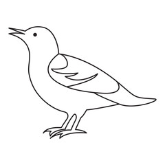 Single line bird drawing of flying up vector illustration