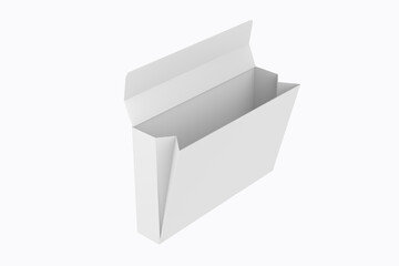 Paper Box Mockup Isolated On White Background. 3d illustration