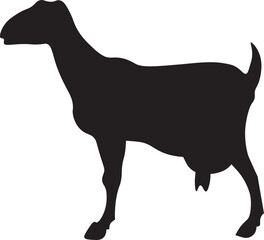 Goat icon design. Black goat vector icon.