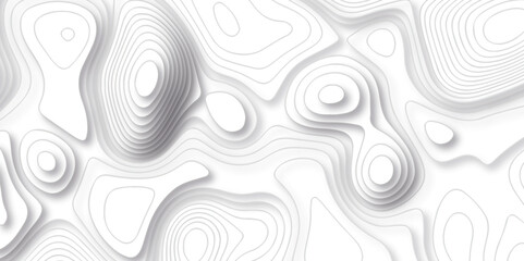 Obraz premium Topographic map background geographic line map with seamless ornament design. The black on white contours vector topography stylized height of the lines map.