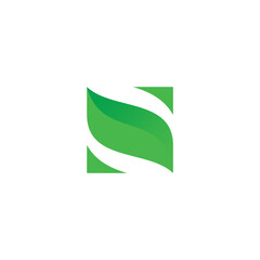 Letter S leaf Logo Design. S Icon Vector