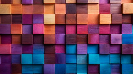 Colorful painted wooden blocks background