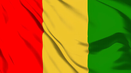 ギニアの国旗がはためいています。