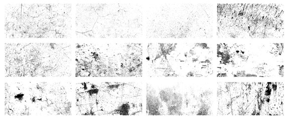 Collection of grunge textures, overlay textures set stamp with grunge effect, cement wall vector Illustration. dark concrete wall texture background. - obrazy, fototapety, plakaty