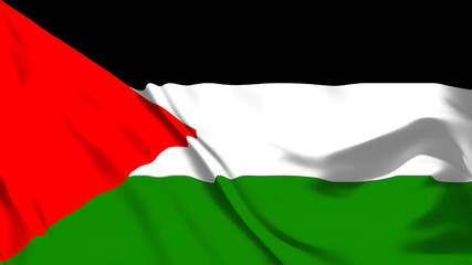 パレスチナの旗がはためいています。