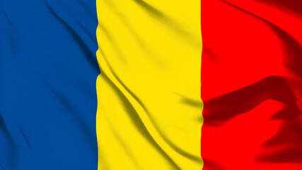 ルーマニアの国旗がはためいています。