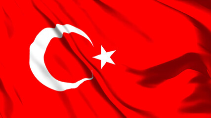 トルコの国旗がはためいています。