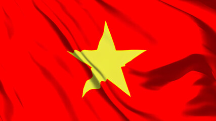 ベトナムの国旗がはためいています。 - obrazy, fototapety, plakaty