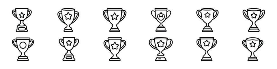 trophy icon in trendy flat style, Vector champion's cup icon, Champion cup outline icons. Trophy icon vector. champions cup icons illustration. First place award sign. Victory symbol
