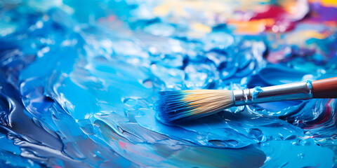 Mixing colors paint brush and oil paint or acrylic  Vibrant Mixing of Oil Paint and Brushes