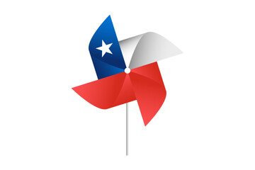 Molino de papel con diseño de bandera de Chile en formato vectorial - obrazy, fototapety, plakaty