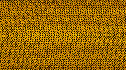A pattern formed by the golden bicycle chain