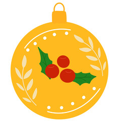 christmas ball with holly