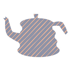 Teapot silhouette with stripe pattern