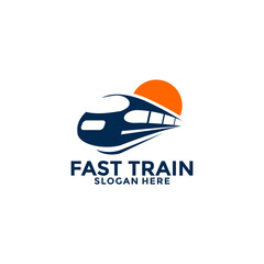 Train logo vector illustration design.fast train logo.High speed train logo icon template