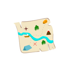 Treasure map for camping and hiking