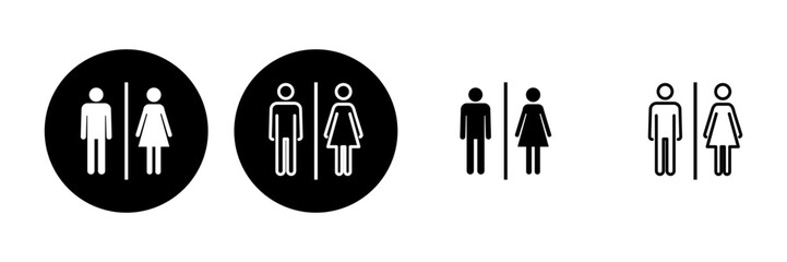 Toilet icon set. restrooms icon vector. bathroom sign. wc, lavatory