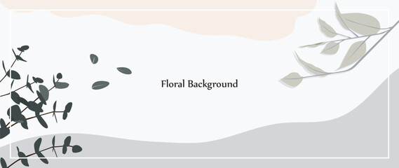 floral eukaliptus background vector template © ridwanad