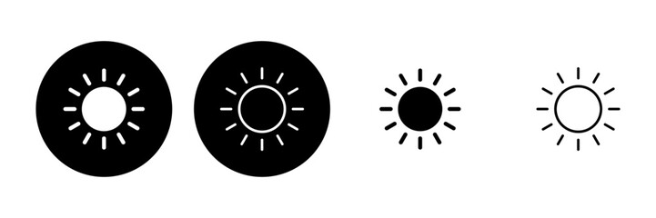 Sun icon set. Brightness Icon vector