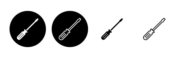 Screwdriver icon set. tools icon vector