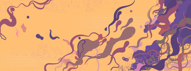 Retro abstract banner with liquid and grunge texture vector