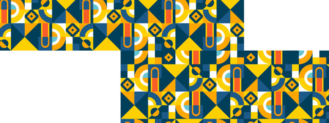 vector flat mosaic colorful banners template