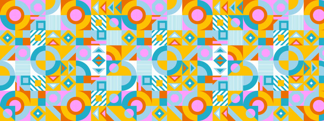 Simple circles and round elements pattern. Minimalist design geometric landing page. Creative concept for business, technology, science or print design