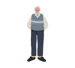 Senior man cartoon character.Vector illustration on white background.