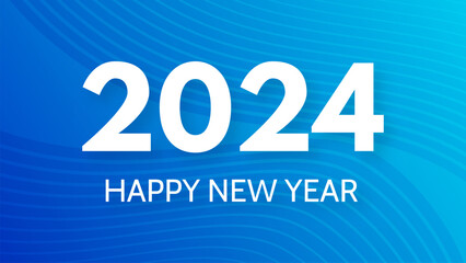 2024 Happy New Year on colorful background
