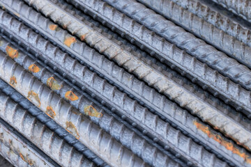 Housing Construction. Steel Reinforcement Bars rebar