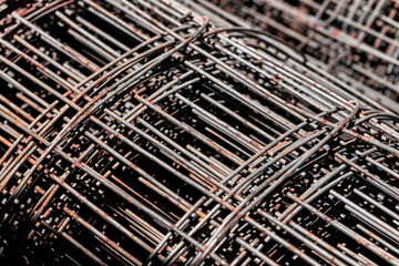 Housing Construction. Steel Reinforcement Bars rebar