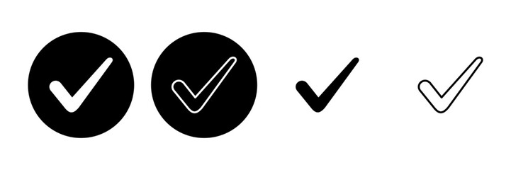 Check mark set. Check mark icon. Tick mark symbol vector