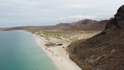 drone photography at el tecolote beach in baja california sur mexico