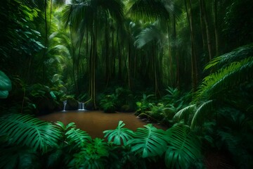 tropical forest in the night