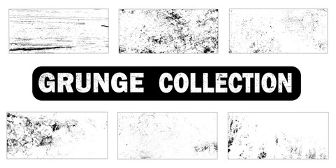 Grunge background set. Six grunge collection in one bundle. Vector.