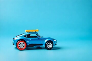 toy car on a blue background