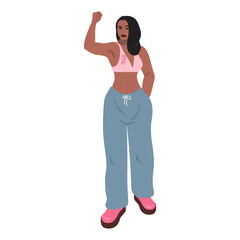 Strong woman flat illustration