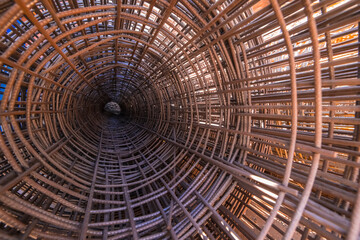Housing Construction. Steel Reinforcement Bars rebar