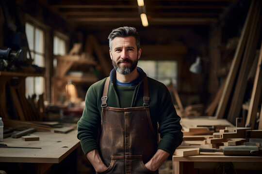 portrait of male carpenter in workshop