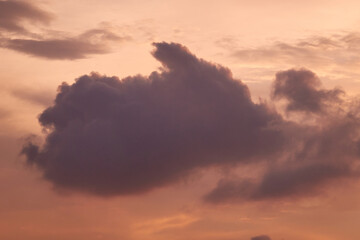 Cumulus humilis clouds in sunset  