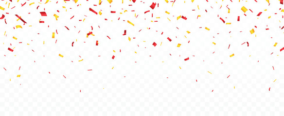 Red and Gold Confetti, isolated on white background