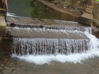 water flowing from a waterfall