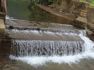 water flowing over the waterfall