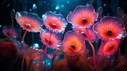 Fototapeta na wymiar clear water mushroom flower