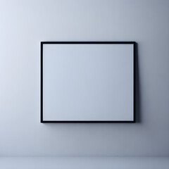 Generative KI schwarzer leerer Bilderrahmen auf weißer Wand