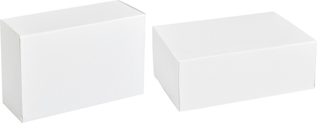white soft cardboard box set isolated - obrazy, fototapety, plakaty