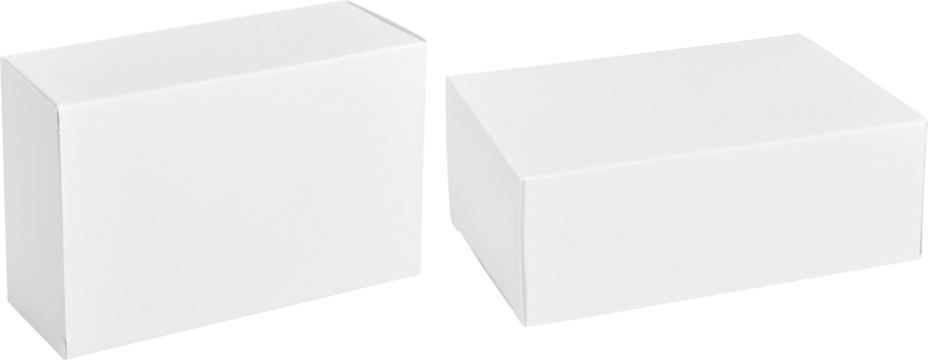 white soft cardboard box set isolated