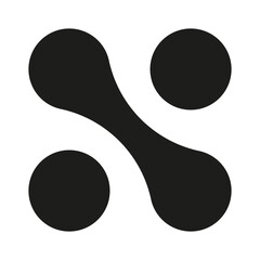 Metaball vector icon. Connected dots black sign